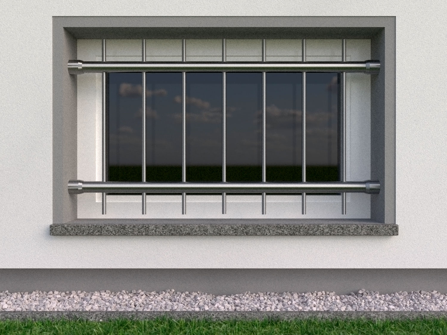 Fenstersicherungsstange an Kellerfenster
