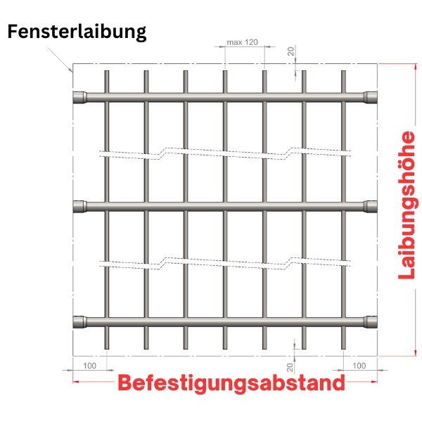 Fenstergitter aus Edelstahl