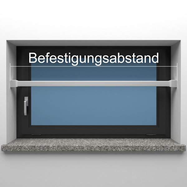 Einbruch Sicherungsstange vierkantig 40x40x4 mm / Länge 2600 bis 3300mm