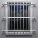 Fenstergitter aus Edelstahl, wird vor der Laibung befestigt